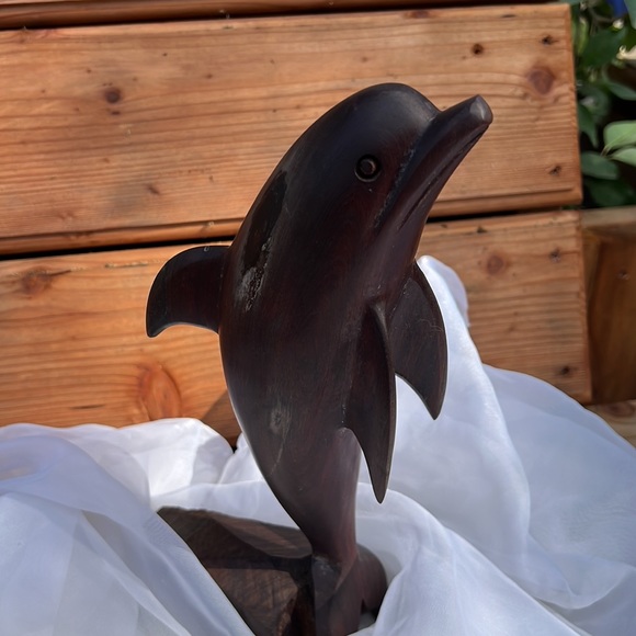 Ironwood Hand Carved Dolphin Sculpture 12.5” tall/Dolphin Sculpture/ Dolphin Art - Picture 7 of 10